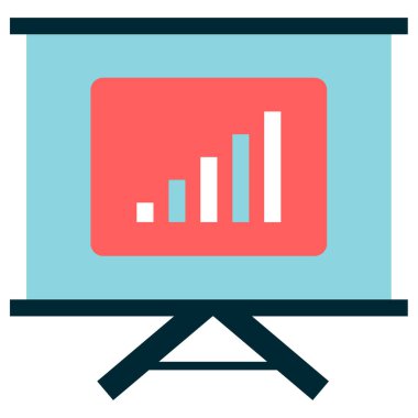 Sunum. Web simgesi basit illüstrasyon