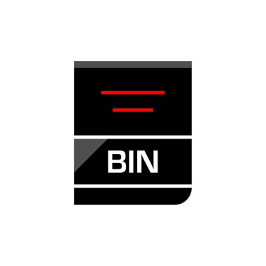 bin dosya biçimi simgesi, vektör illüstrasyonu basit tasarım