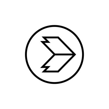 Sağ ok simgesi basit vektör illüstrasyonu 