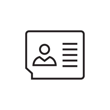 Beyaz arkaplanda izole edilmiş kimlik kartı simgesi vektörü, işaret logosu konsepti, doğrusal pictogram, düzenlenebilir vuruş