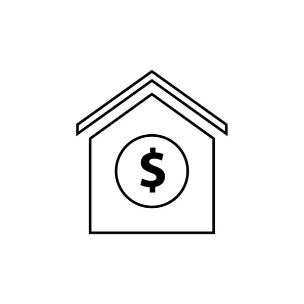 Icona Della Linea Investimento Immobiliare Segno Concettuale Illustrazione Vettoriale Contorno — Vettoriale Stock