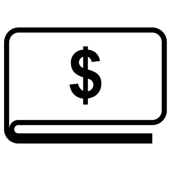 Laptop Ikonou Dolaru Obrys Stylu — Stockový vektor