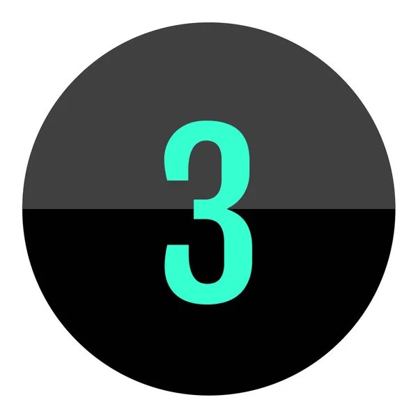 Číslo Tři Kruhové Ikoně Vektorová Ilustrace — Stockový vektor