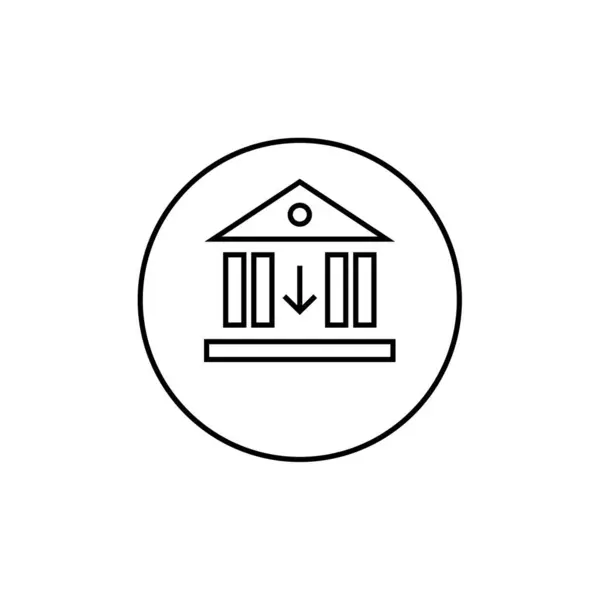 Icono Línea Construcción Bancaria — Archivo Imágenes Vectoriales