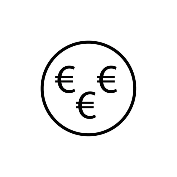 Euro Coin Icon Vector Isolated Contour Sign Illustration — Stock Vector