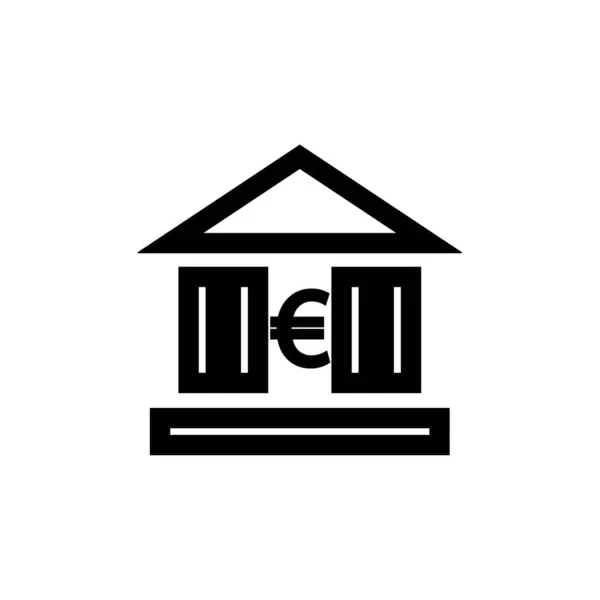 Icono Del Edificio Del Banco Vector Ilustración — Vector de stock