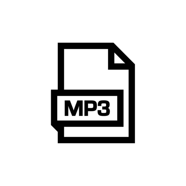 Illustrazione Vettoriale Icona Formato File Mp3 — Vettoriale Stock
