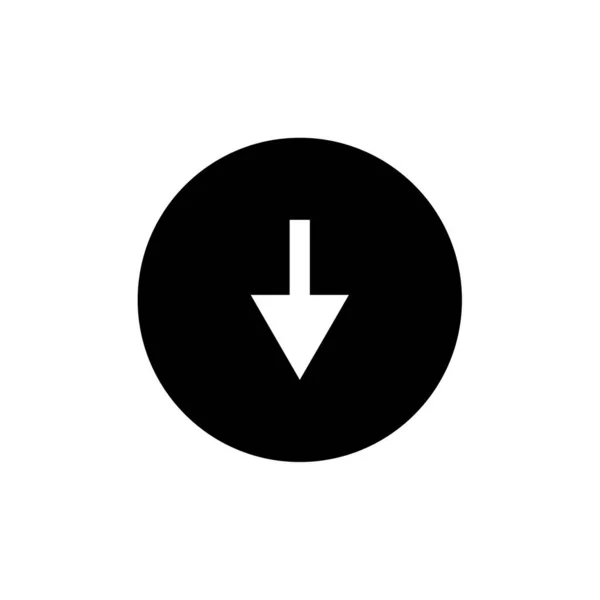Стрілка Вниз Значок Векторна Ілюстрація — стоковий вектор