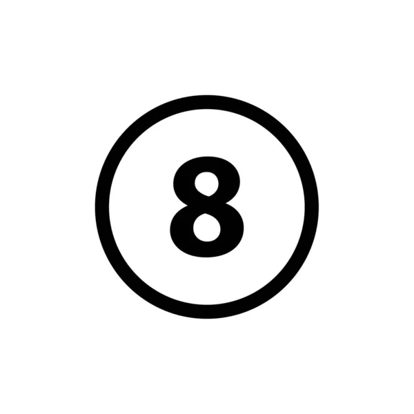 Numéro Huit Icône Signe Conception — Image vectorielle