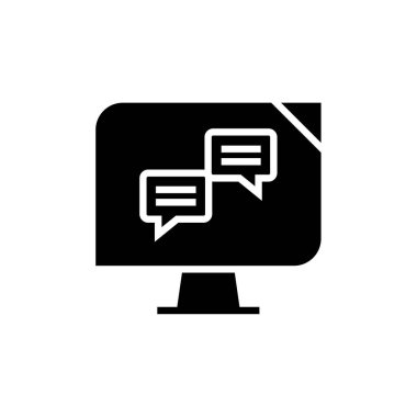 SMS & Metin Mesajlaşması ikon vektör çizimi