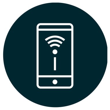 wifi simgesi çizimi olan akıllı telefon 