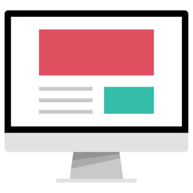 Bilgisayar. Web simgesi basit illüstrasyon