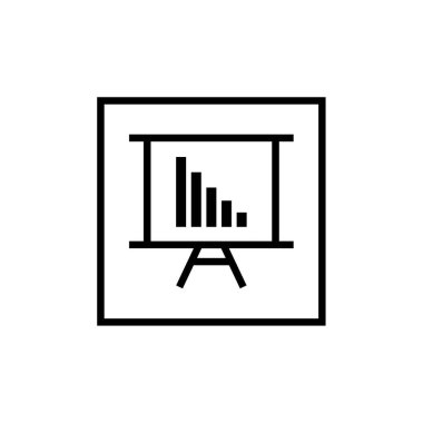 İş sunum simgesi vektör illüstrasyonu