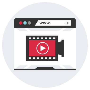 video düz vektör simgesi