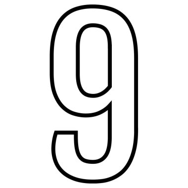 number 9 icon. flat vector illustration            