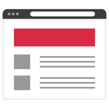 Tarayıcı. Web simgesi basit illüstrasyon