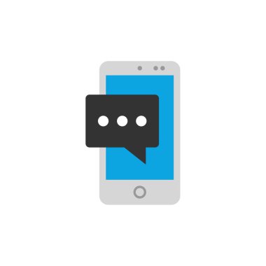 SMS & Metin Mesajlaşması ikon vektör çizimi