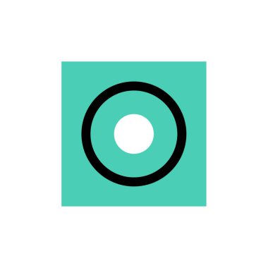 Kamera Mercek simgesi, düz stil 