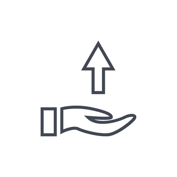Hand Holding Arrow Icon Simple Illustration Refresh Vector Line Icons — Stock Vector
