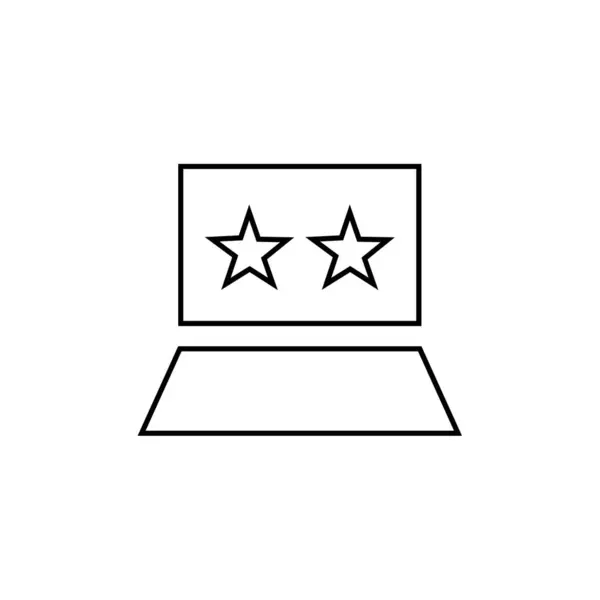 Laptop Star Icon Outline Illustration Computer Vector Icons Web — Stock Vector