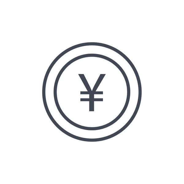 Yen Vecteur Ligne Mince Icône — Image vectorielle
