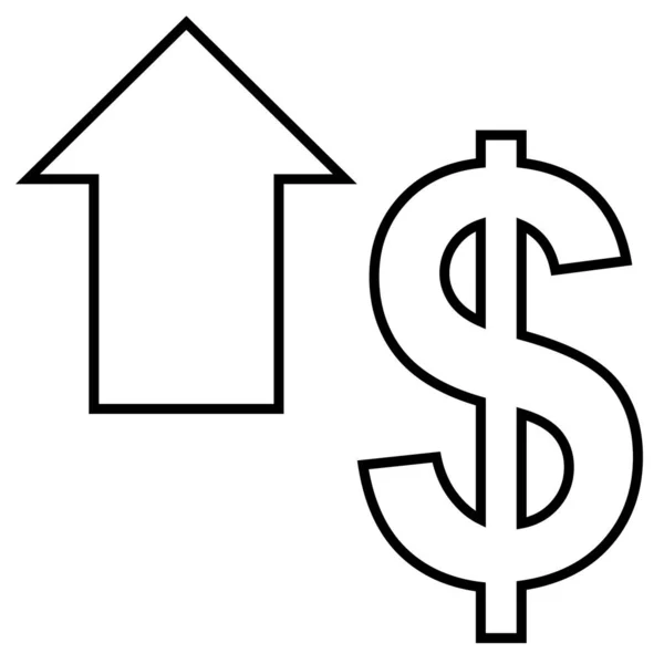 Ikona Znaku Dolaru Stylu Osnovy — Stockový vektor