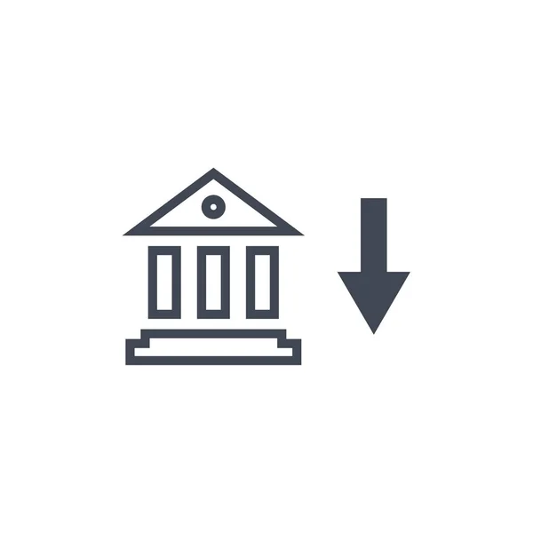 Ikona Budynku Banku Ikona Wektora Budynku Banku — Wektor stockowy