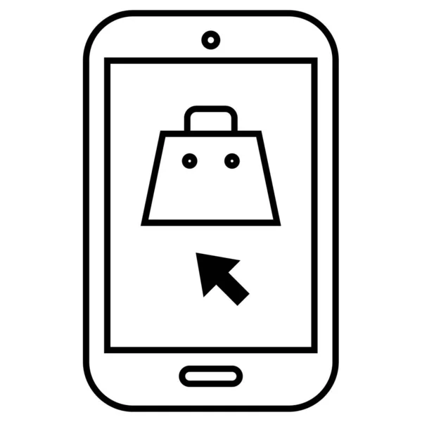 Mobile Shopping Icon Vector Illustration — Stock Vector