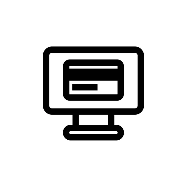 Počítač Ikonou Kreditní Karty Vektor Izolované Bílém Pozadí Pro Vaše — Stockový vektor