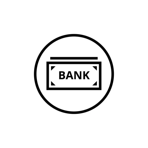 Bank Ikon Kontur Vektor Illustration Logotyp Mall — Stock vektor