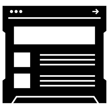 Web sitesi ve uygulama tasarımı, web tasarımı için beyaz arkaplanda izole edilmiş tarayıcı vektör simgesi 