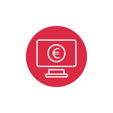 Avro para birimi ikonu vektör illüstrasyonu 