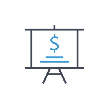 iş sunum simgesi, vektör illüstrasyonu