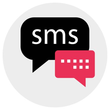 SMS & Metin Mesajlaşması ikon vektör çizimi