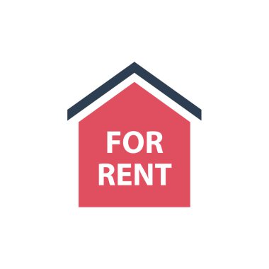 Kiralık ev alışverişi için ev web simgesi basit illüstrasyon