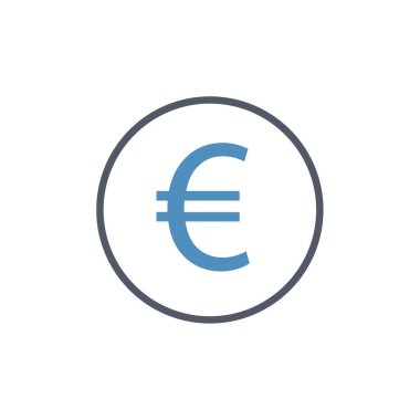 Avro para birimi ikonu vektör illüstrasyonu 