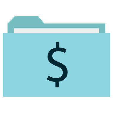 business money düz vektör simgesi, dizinde dolar işareti 
