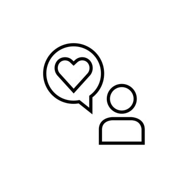 Valentine İleti ikonu vektör illüstrasyonu