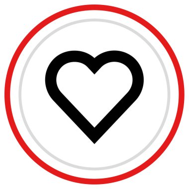 Kalp ikonu vektör illüstrasyonu     