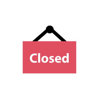 Vektör kapalı işareti simgesi 