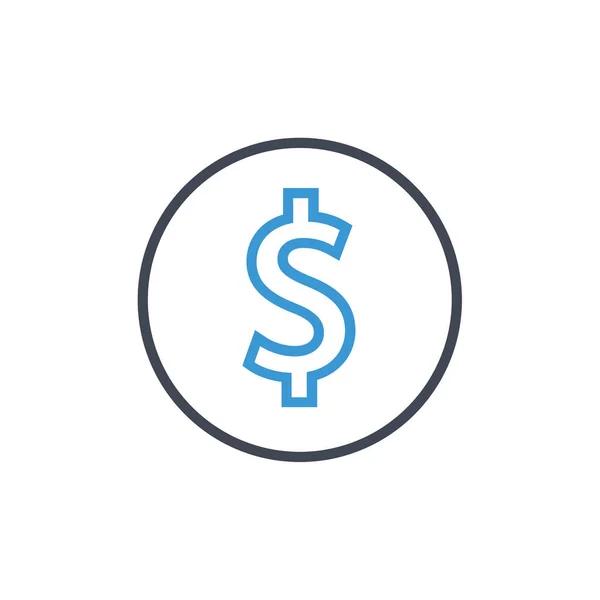 Usa Dolar Ikona Logo Strony Ilustracja — Wektor stockowy