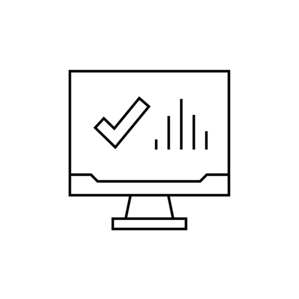 Computer Monitor Check Mark Vector Illustration Design — Stock Vector