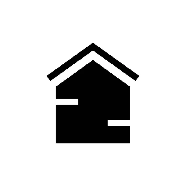 Linhas Dois Telhado Casa Ícone Vetor Ilustração — Vetor de Stock