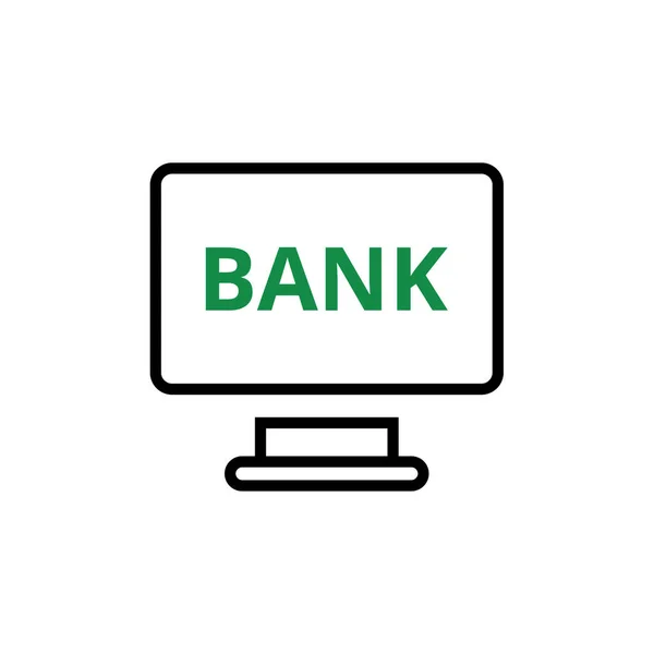 Ícone Bancário Line Fundo Branco Ilustração Vetorial — Vetor de Stock