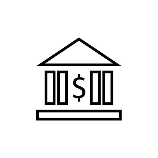 Vetor Ícone Edifício Bancário Isolado Fundo Branco Para Seu Design — Vetor de Stock