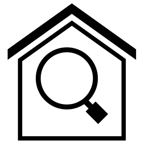 Recherche Immobilier Maison Web Icône Illustration Simple — Image vectorielle