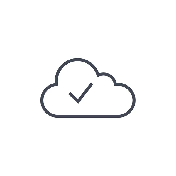 Icône Ligne Téléchargement Fichier Cloud — Image vectorielle