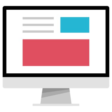 Bilgisayar ekranı. Basit ağ simgesi şablonu 