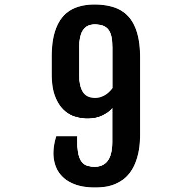 beyaz arkaplanda siyah numara 9 