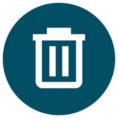 Çöp kutusu, çöp simgesi basit vektör illüstrasyonu